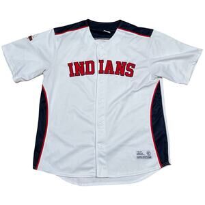 Dynasty‎ Cleveland Indians Mens XL Baseball Jersey White MLB Extra Large